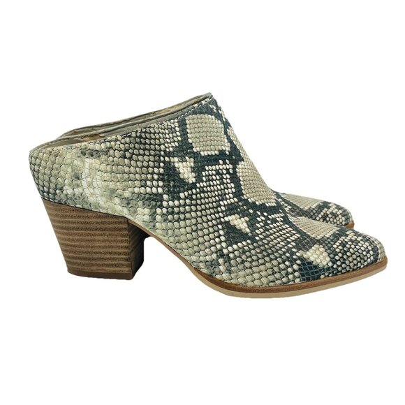 Dolce Vita Women's Shoes Size 7.5 Snake Print Leather Slip-On Boot Booties Mules - Picture 1 of 13